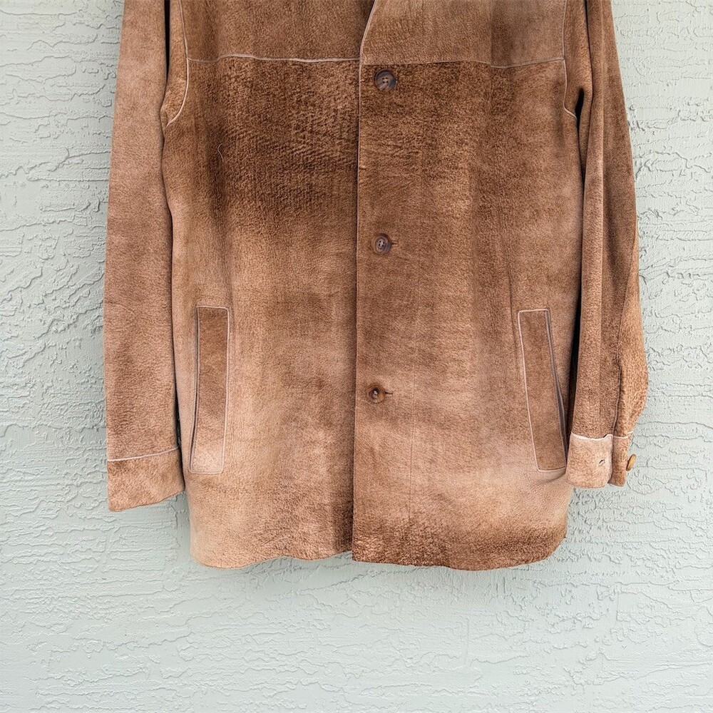 Andrew Marc New York Jacket Men's Size M Brown Button Front Lined Pockets - Picture 7 of 11